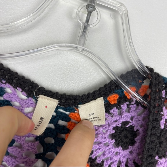 RARE Anthropologie MOTH Medallion Crochet Cardigan - Picture 3 of 6